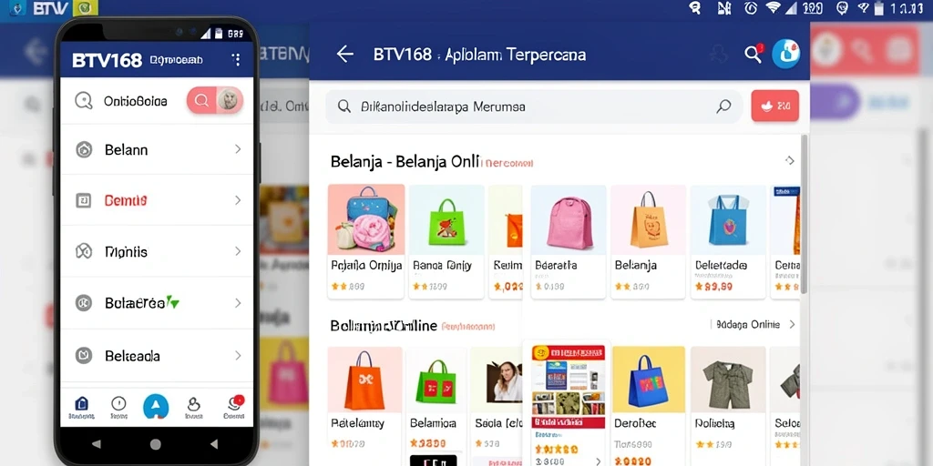Antarmuka pengguna BTV168 yang sederhana dan menarik untuk berbelanja online.