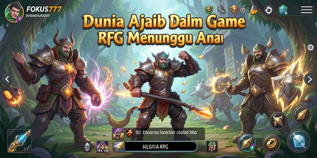 Tampilan antarmuka FOKUS777 yang memukau dengan elemen RPG.
