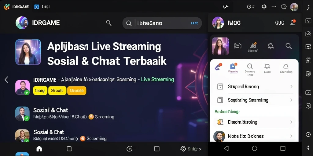 Antarmuka aplikasi IDRGAME yang menarik dan interaktif saat live streaming.