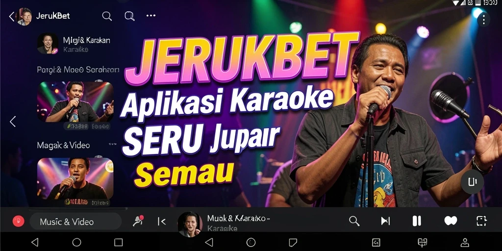 Antarmuka aplikasi JERUKBET yang menampilkan fungsi Karaoke.