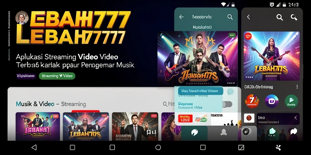 Antarmuka aplikasi LEBAH777 saat menampilkan video musik.