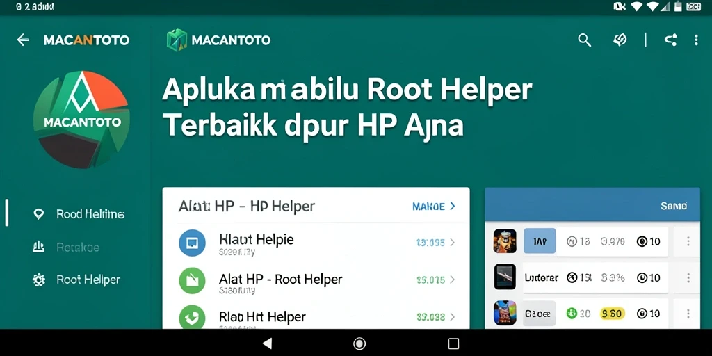 Antarmuka aplikasi <strong>MACANTOTO</strong> yang sederhana dan fungsional untuk Root Helper.