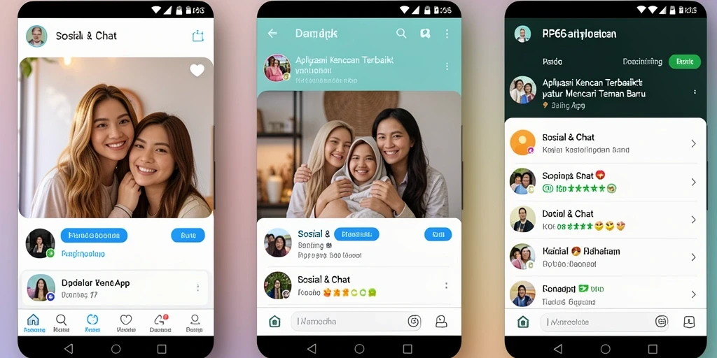 Tampilan antarmuka RP66 yang modern dan user-friendly untuk kencan online.
