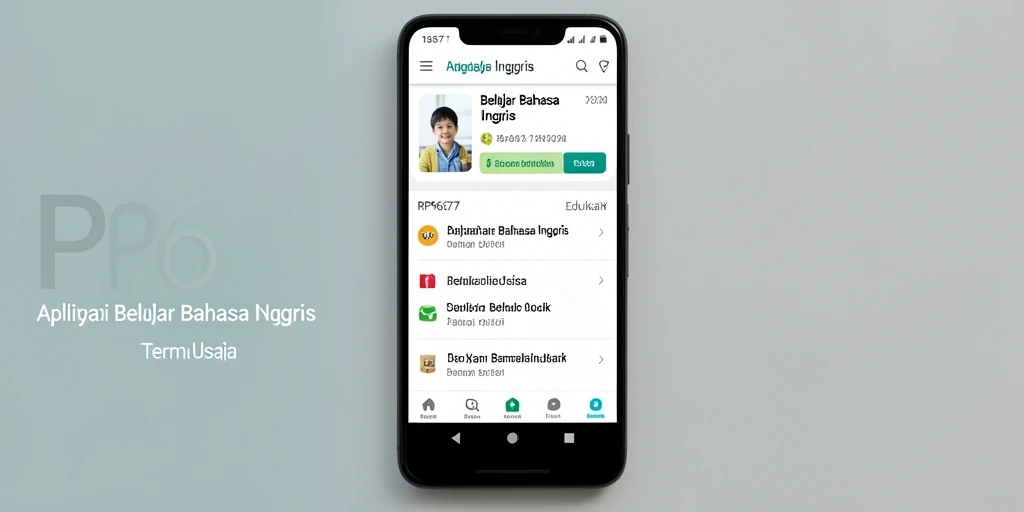 Tampilan antarmuka aplikasi RP6677 yang menarik untuk belajar Bahasa Inggris.