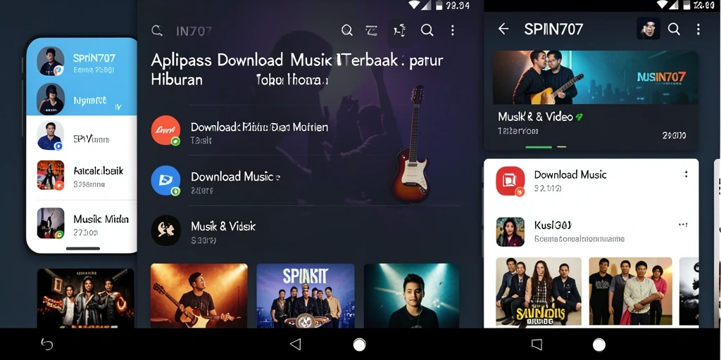 Tampilan antarmuka aplikasi SPIN707 yang mudah digunakan untuk Download Musik.